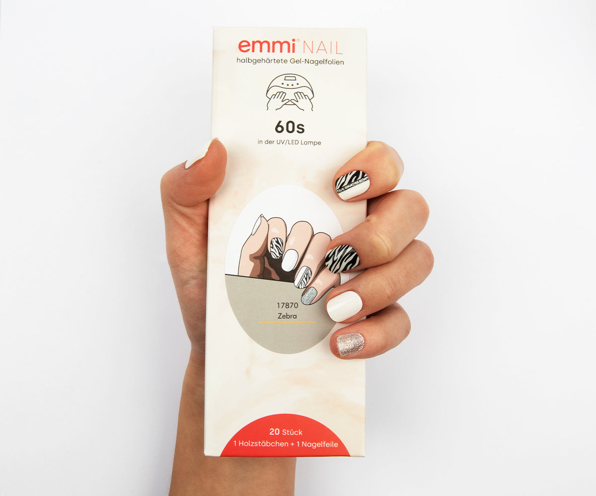Feuilles à ongles en gel Emmi-Nail Zebra 20 pièces.