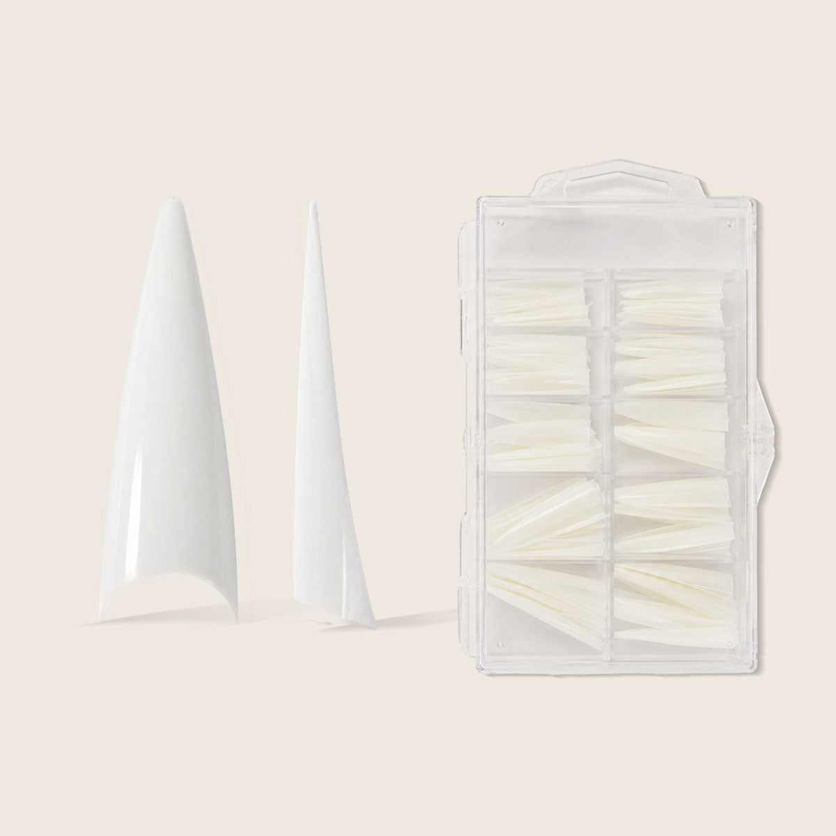 Coffret de pointes Stiletto "Long" naturel 100 pièces. 