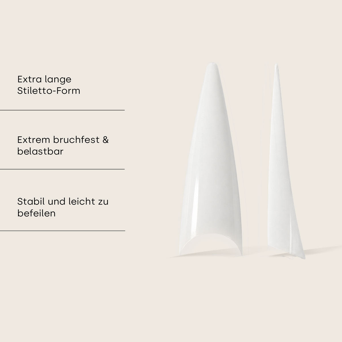Coffret de pointes Stiletto "Long" naturel 100 pièces. 