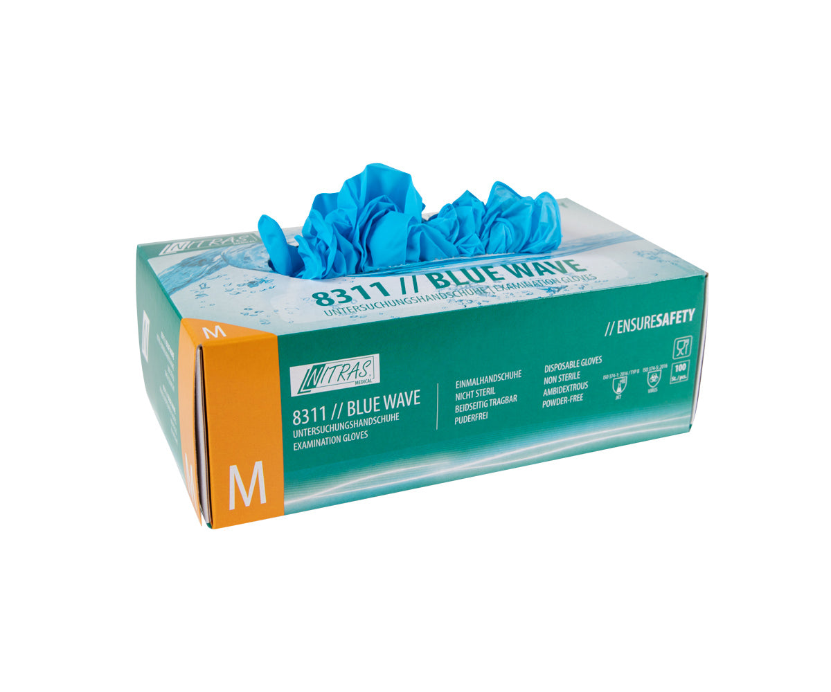 Nitril-Handschuhe puderfrei 100 St. blau, Gr. M