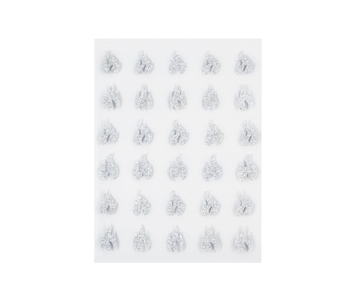 Emmi-Nail 3D Diamond Glitter Nail Sticker Silver Flames