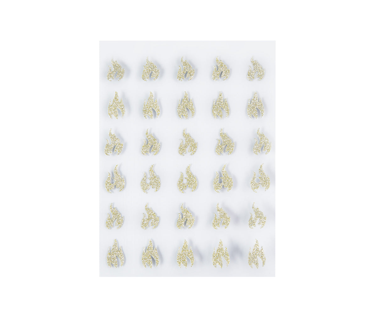Emmi-Nail 3D Diamond Glitter Nail Sticker Gold Flames