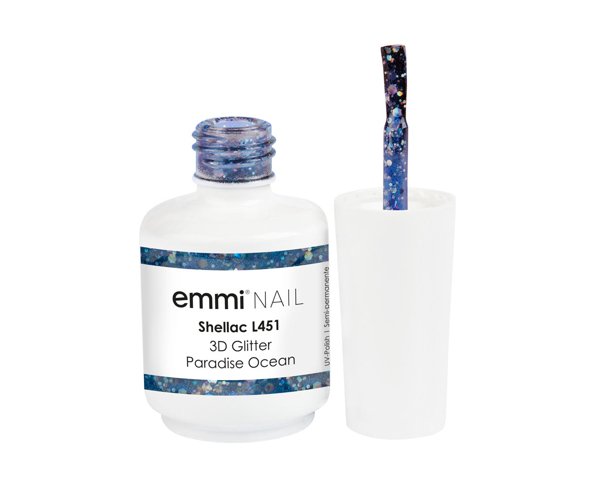 Vernis UV Shellac 3D Glitter Paradise Ocean 15 ml -L451- 