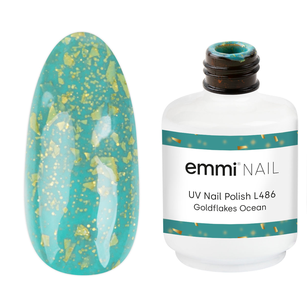 Shellac UV Polish Goldflakes Ocean 15ml -L486-