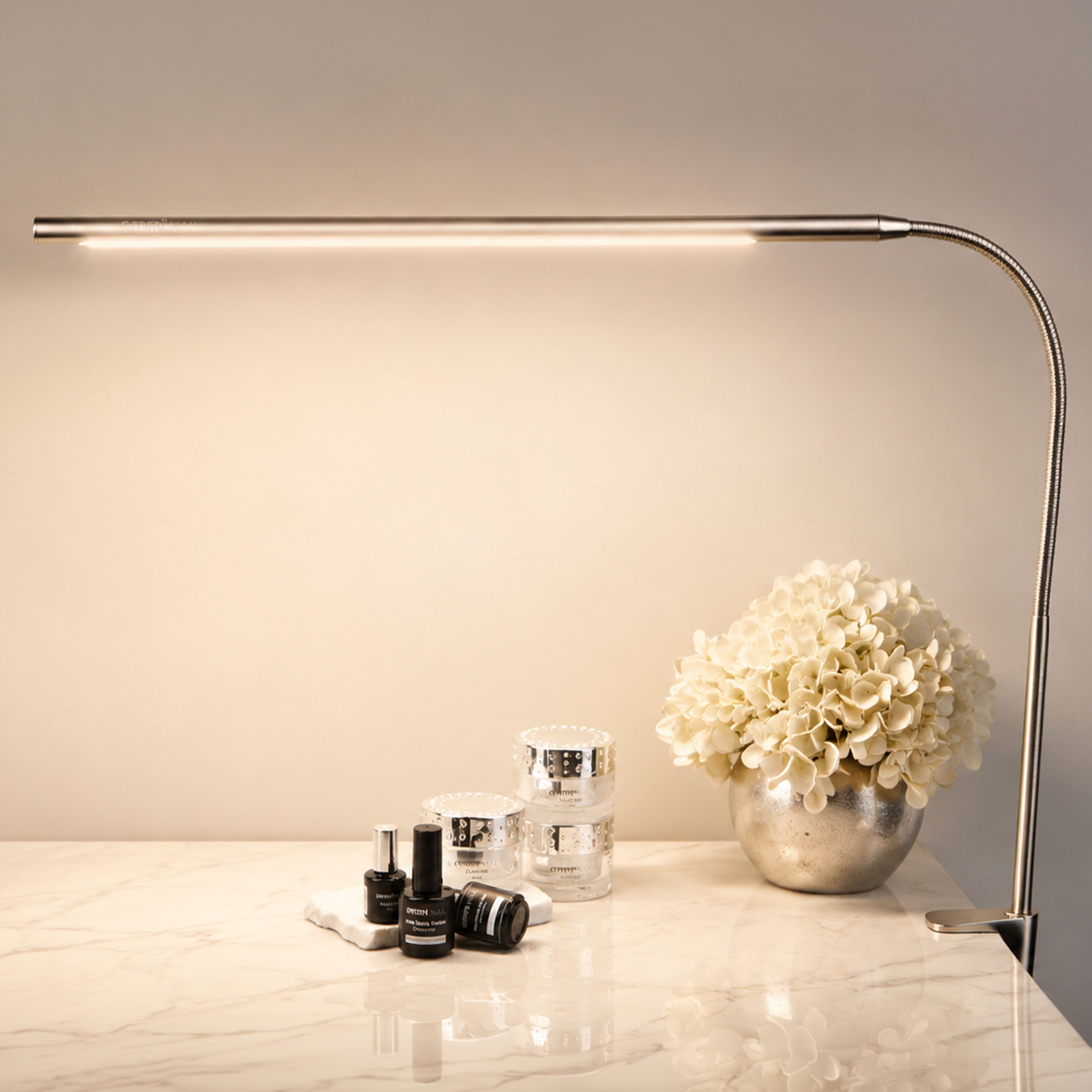 Emmi-Nail Flexi LED Arbeitsplatzleuchte Stainless Steel