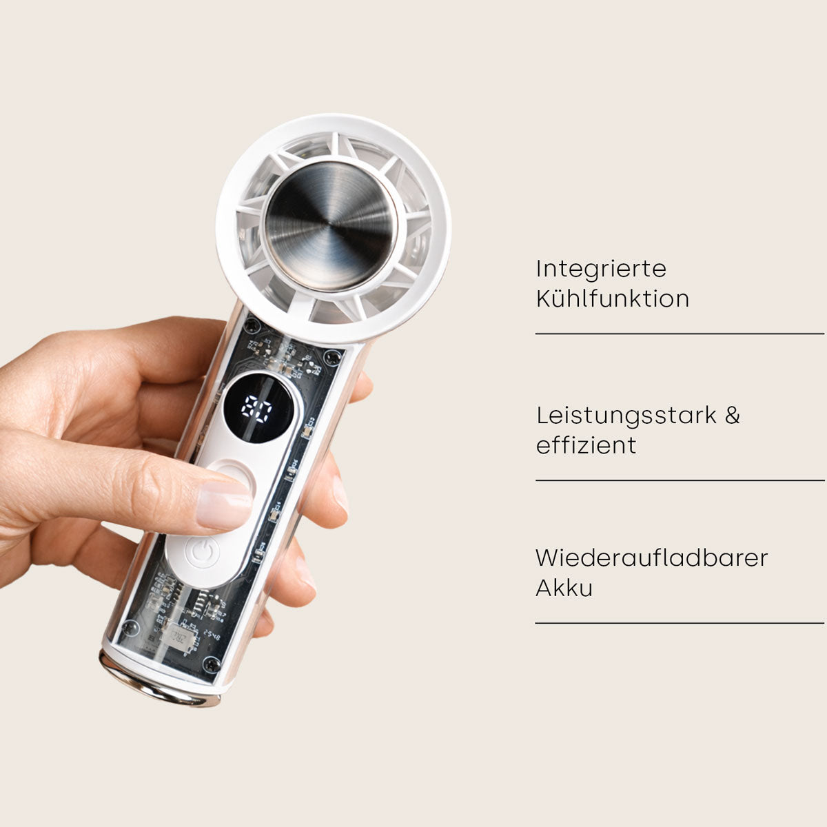 Emmi-Air Handventilator mit Ultraschall-Kühlfunktion