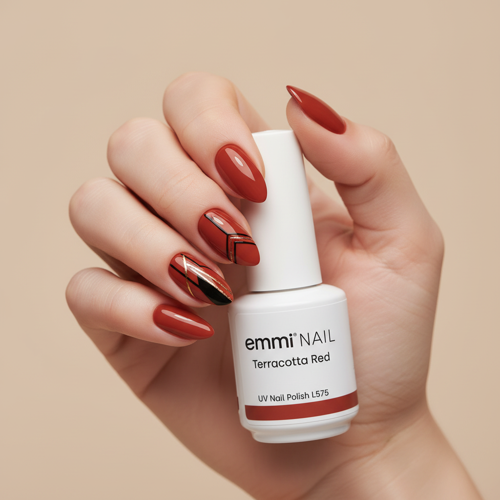 Vernis Semi-Permanent UV Shellac Rouge Terracotta 15ml -L575-