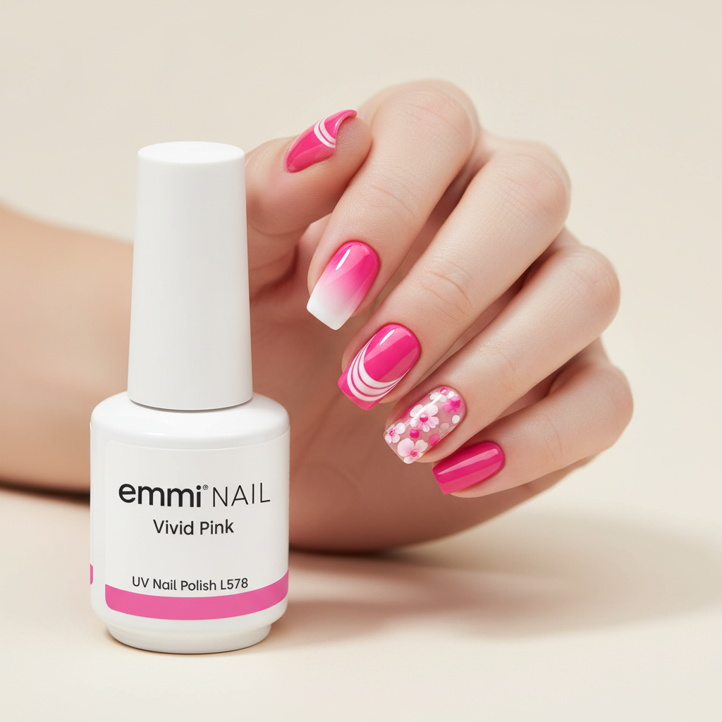 Vernis UV Shellac Vivid Pink 15ml -L578-