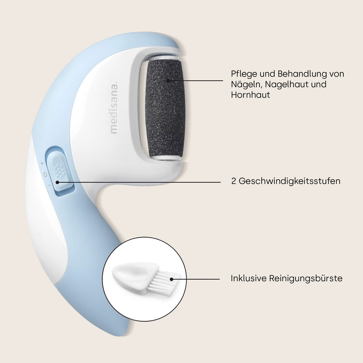 MEDISANA CR 870 Ponceuse anti-callosités