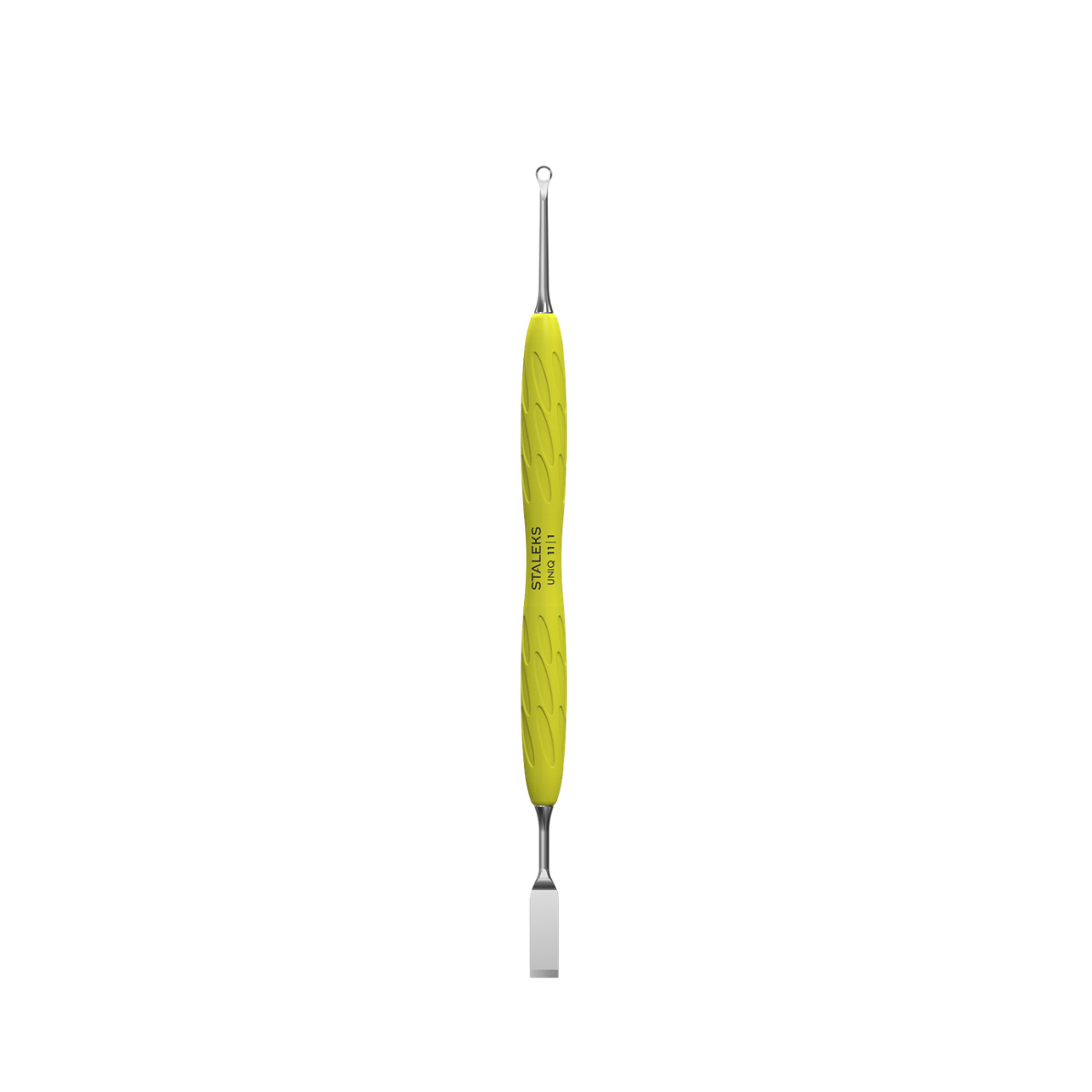 Staleks Manicure Pusher with Yellow Silicone Handle, UNIQ 11 TYPE 2
