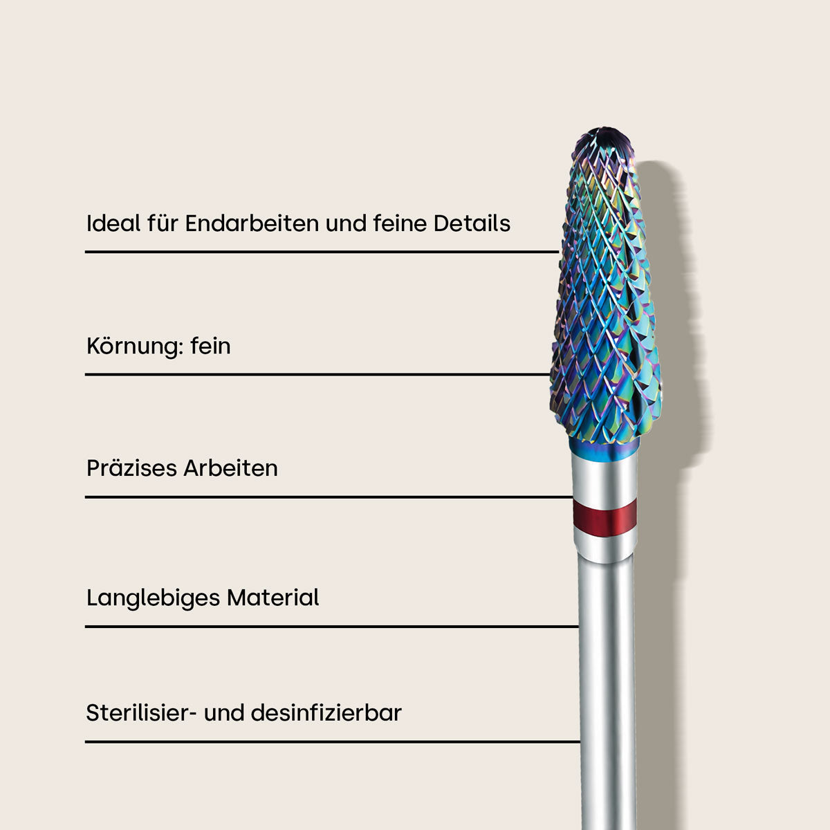 Emmi-Nail Wolfram-Nitrat-Bit Kegel fein