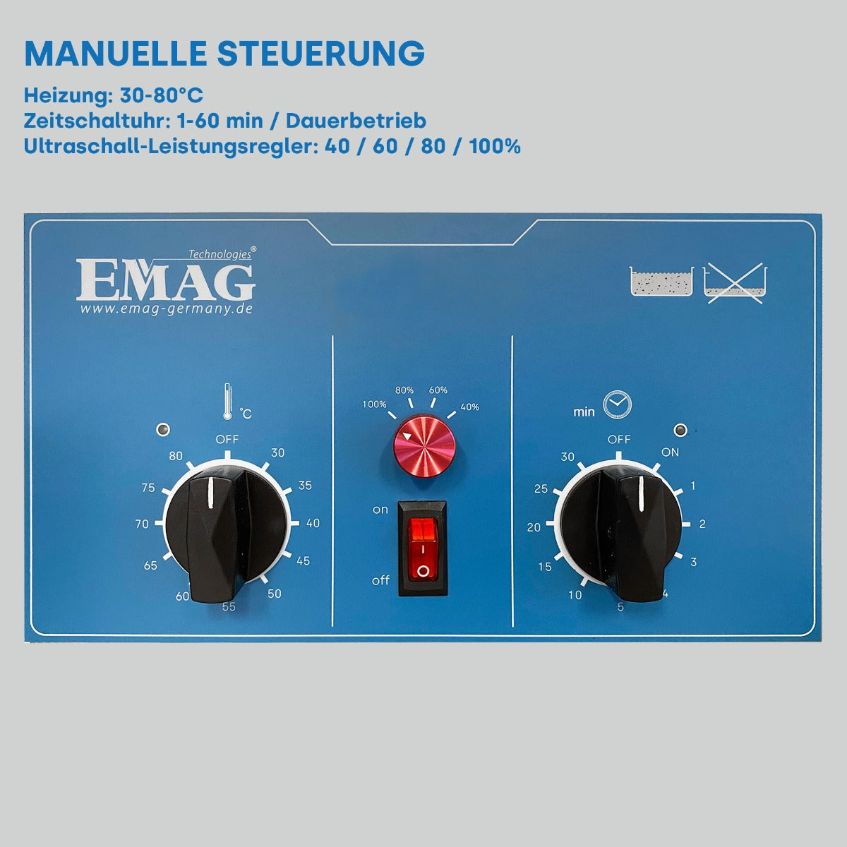 Ultrasonic cleaner 2L Emmi-20 HC PLUS 