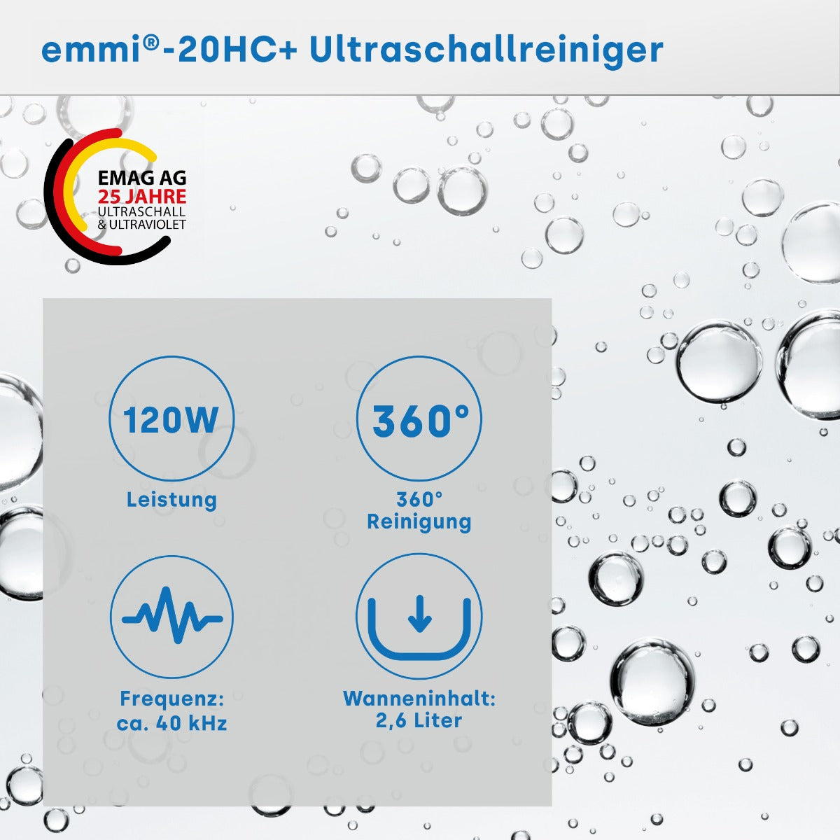 Ultrasonic cleaner 2L Emmi-20 HC PLUS 