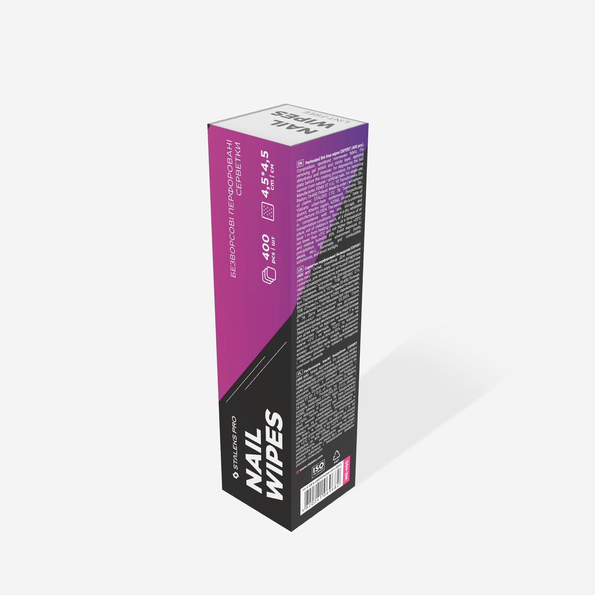 Staleks Lingettes non tissées perforées EXPERT (400 pièces)