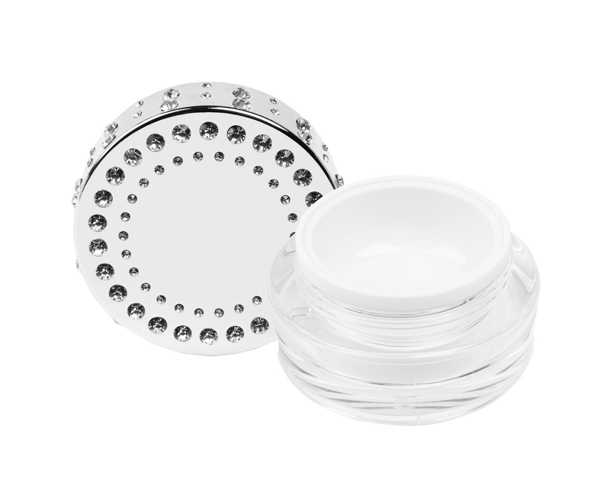 Tiegel 15ml mit Strass Silber