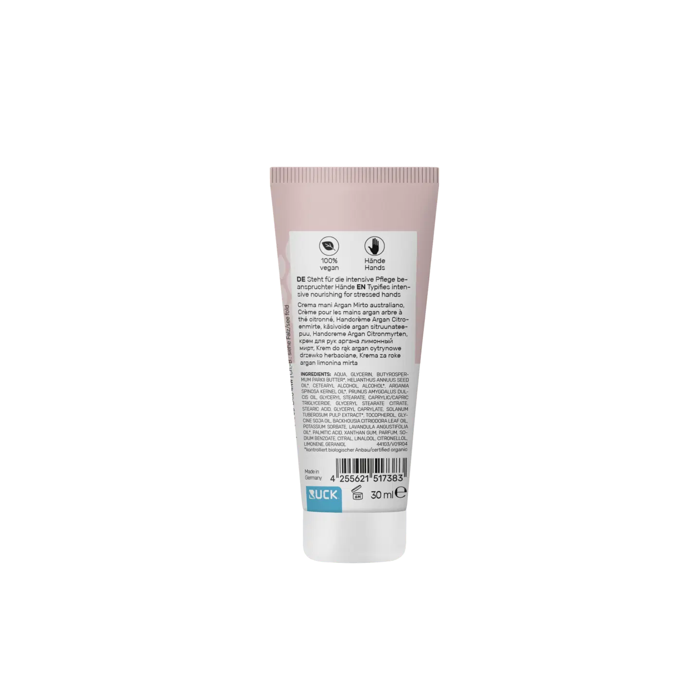 RUCK crème mains peclavus Argan Myrte Citronnée