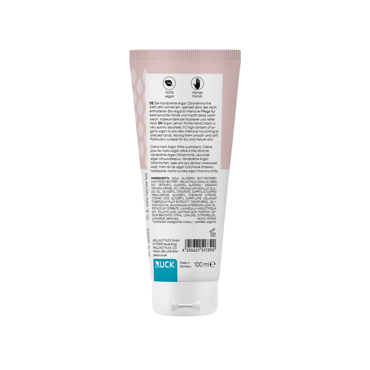 RUCK crème mains peclavus Argan Myrte Citronnée