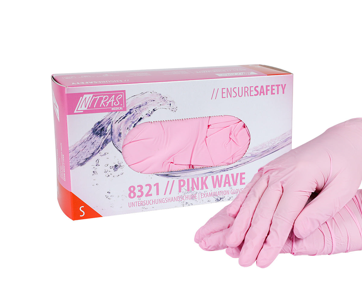 Nitril-Handschuhe puderfrei 100St. pink, Gr. S