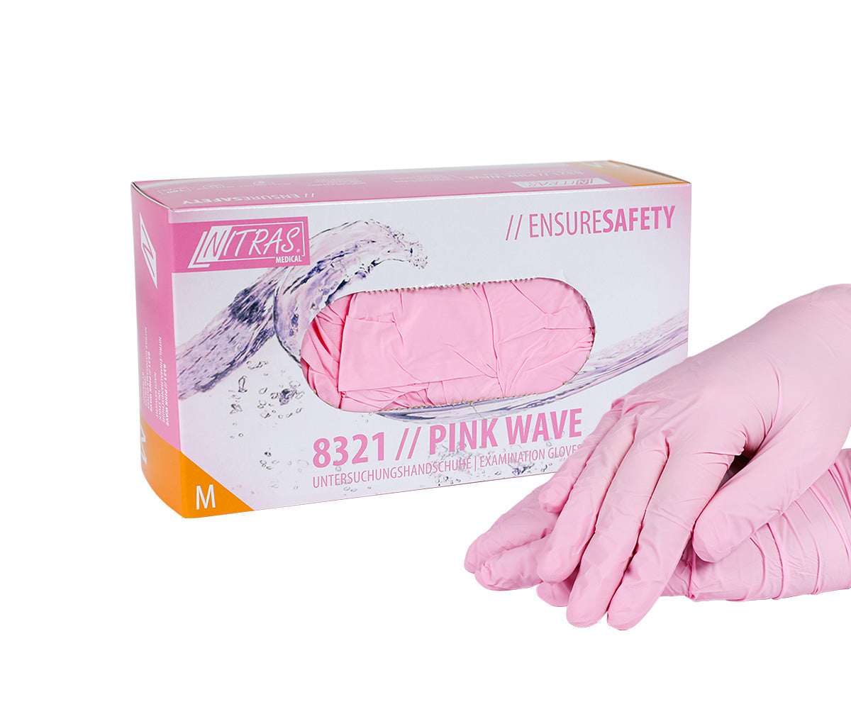 Nitril-Handschuhe puderfrei 100St. pink, Gr. M