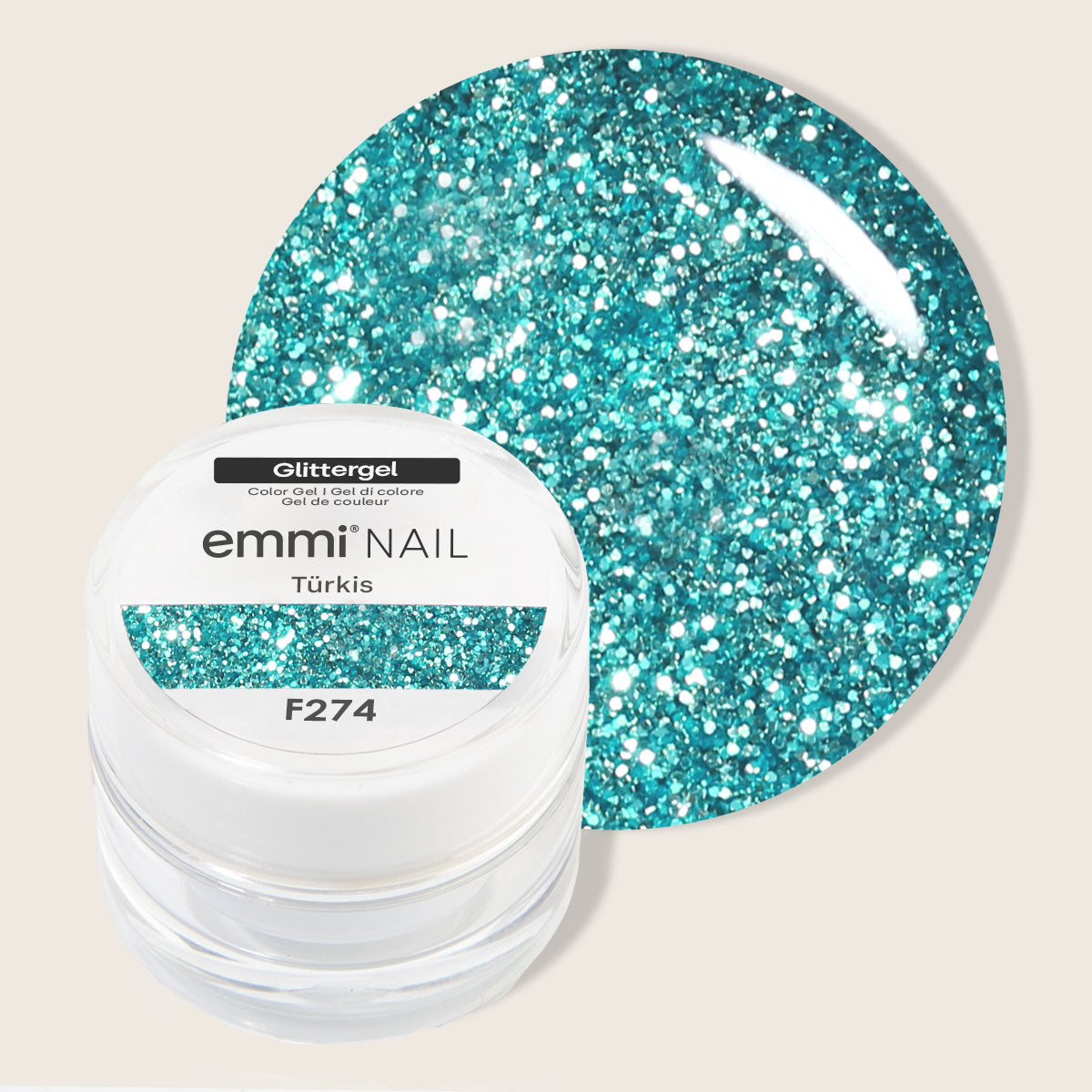 Emmi-Nail Glittergel Türkis 5ml -F274-
