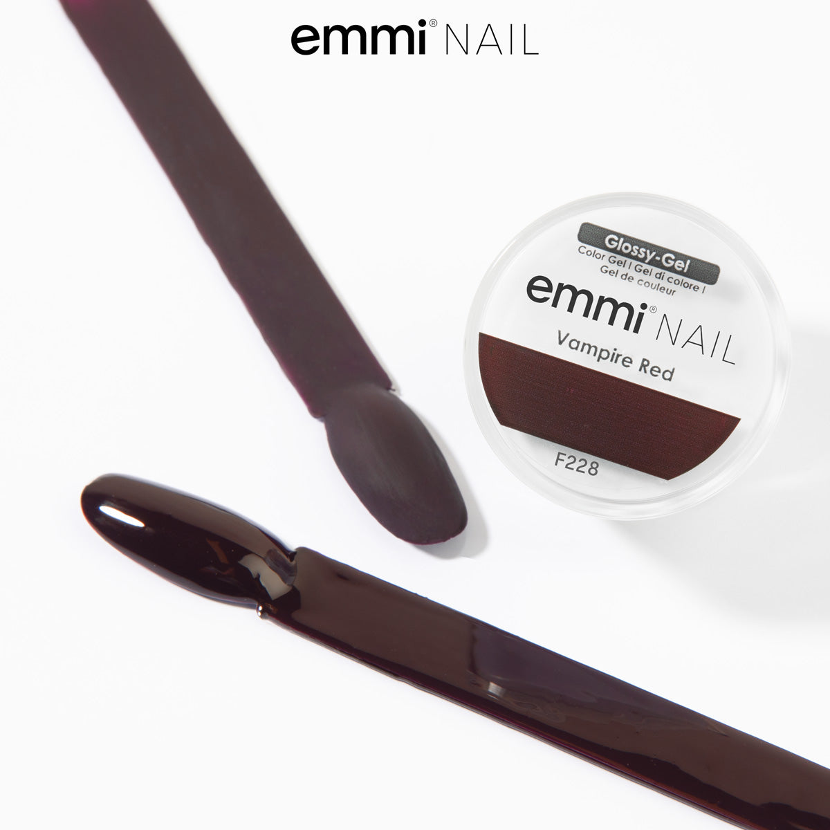 Gel brillant pour ongles Emmi Rouge Vampire 5 ml -F228-