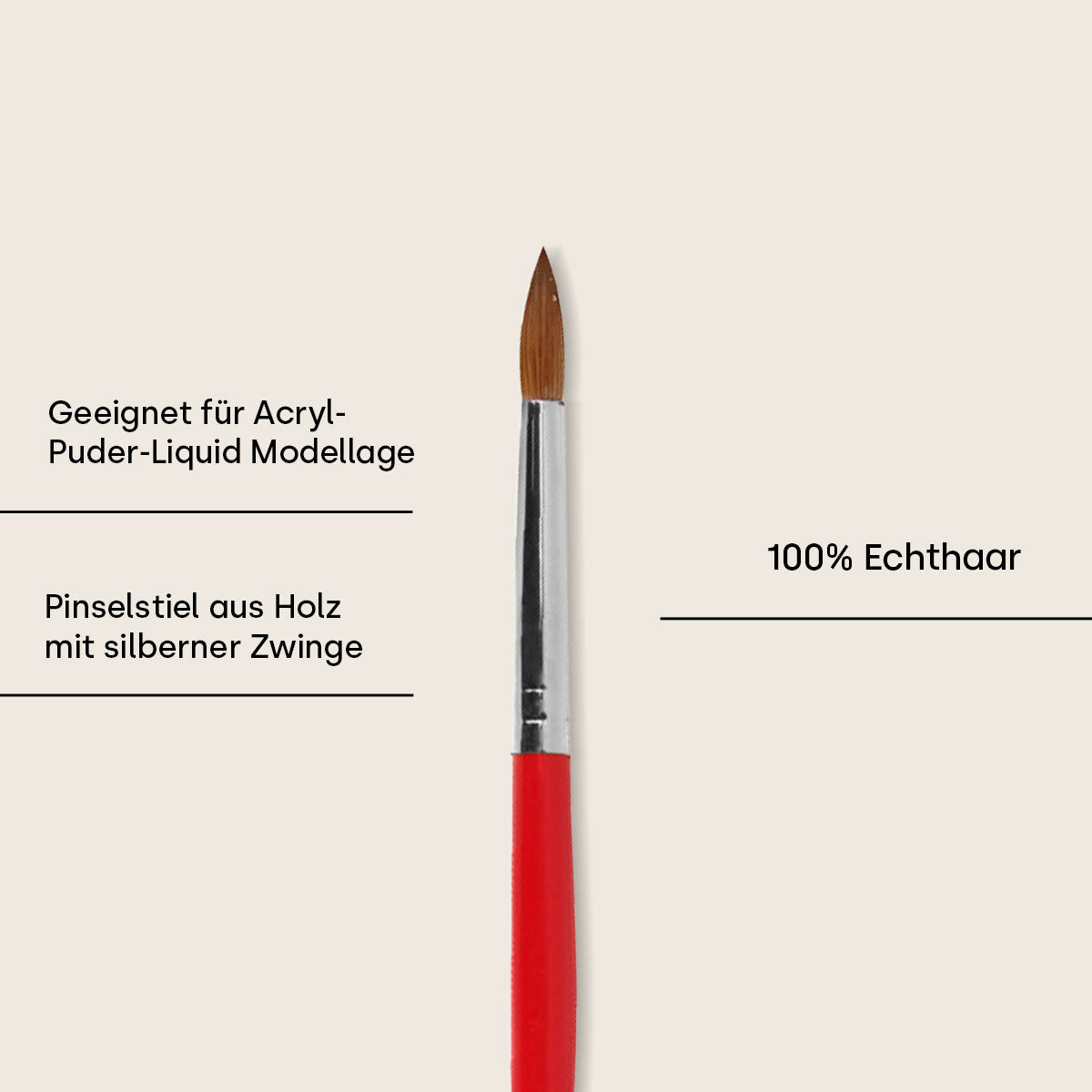 Emmi-Nail Acryl-Pinsel Gr.6, 100% Echthaar