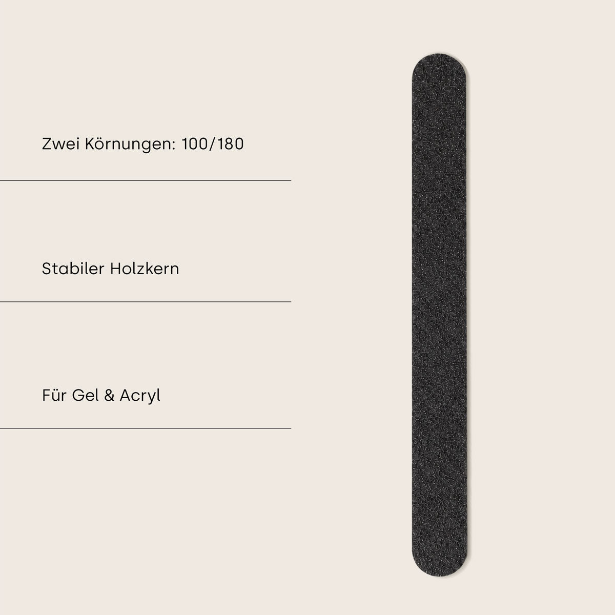 Wood core file black 100/180