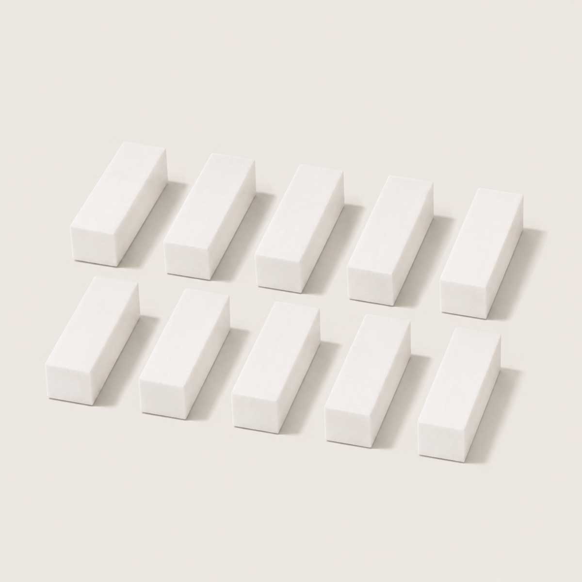 Pack of 10 buffers white 100/120 