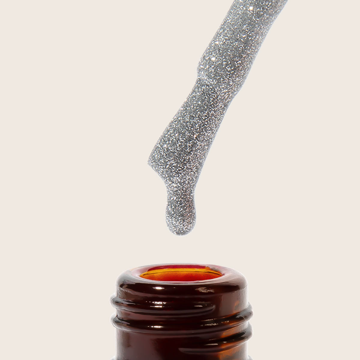 Shellac UV Polish Silver Glitter 15ml -L296- 