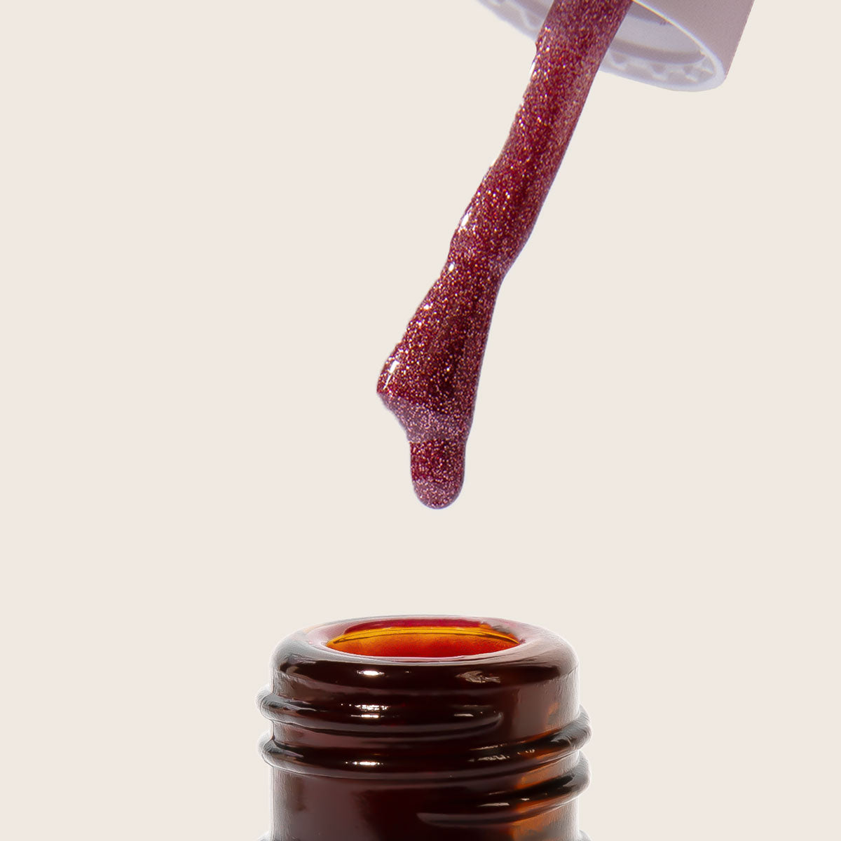 Shellac UV Polish Caramel Glitter 15ml -L114- 