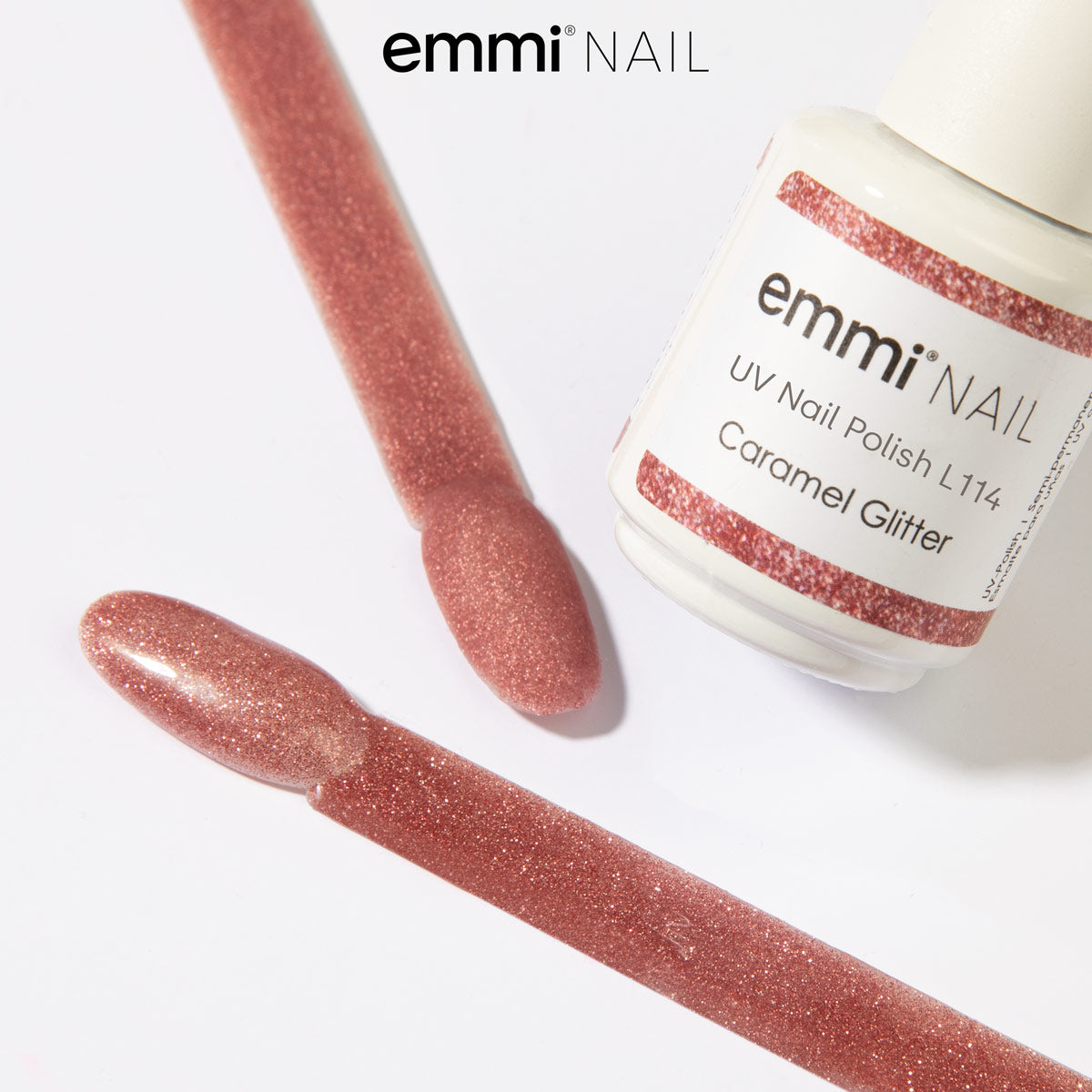 Shellac UV Polish Caramel Glitter 15ml -L114- 