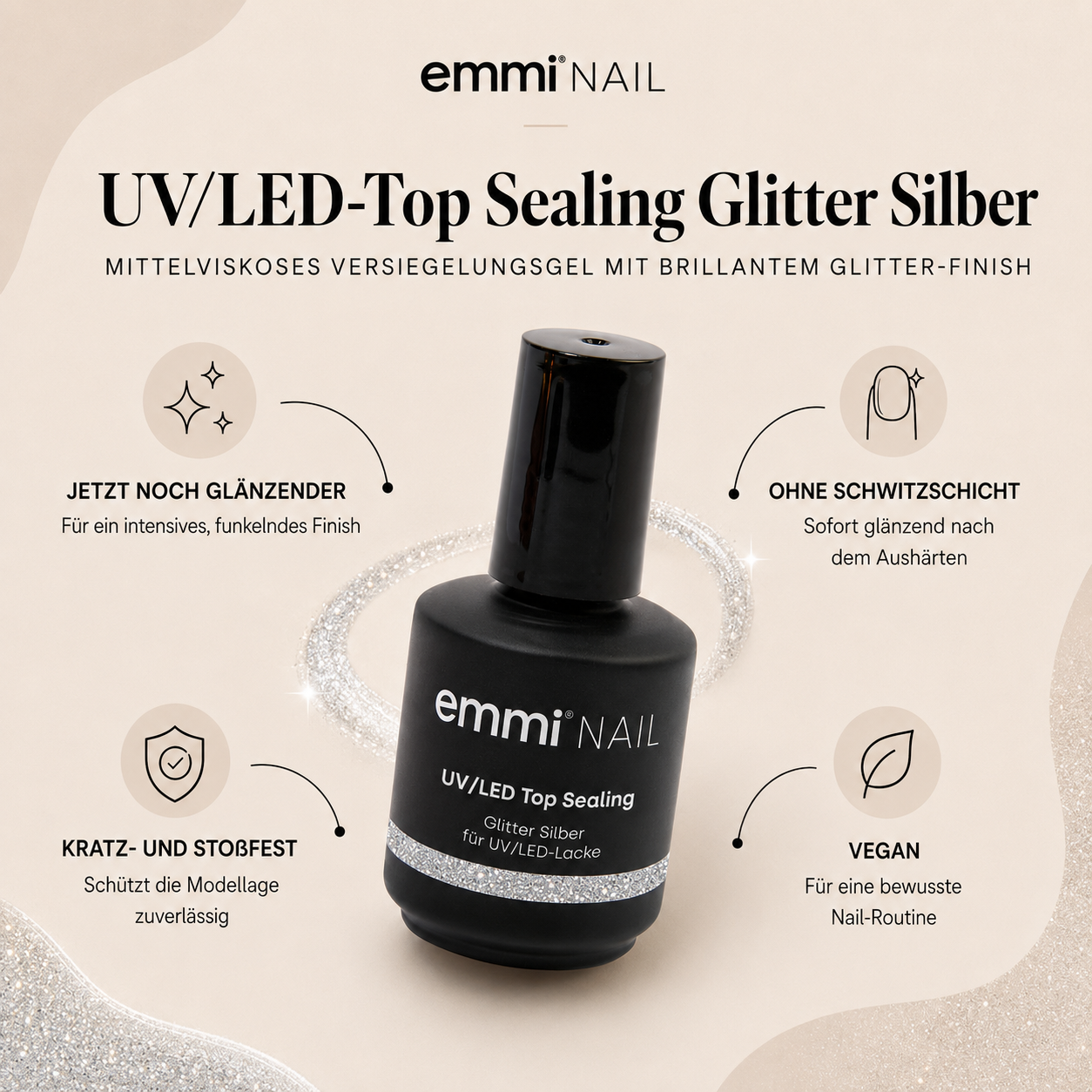 Emmi-Nail UV/LED-Top Sealing Glitter *silber* 11ml