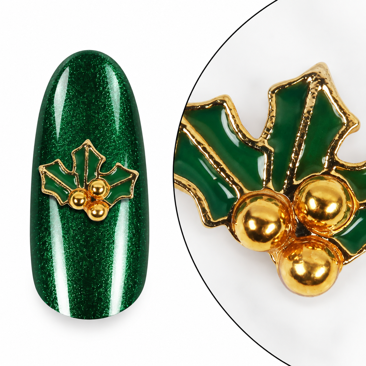 Nail Charm Misteln grün