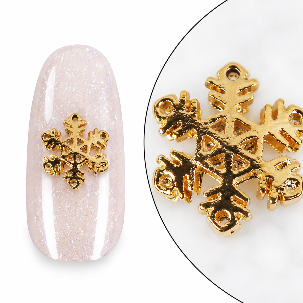 Nail Charm Schneeflocke gold