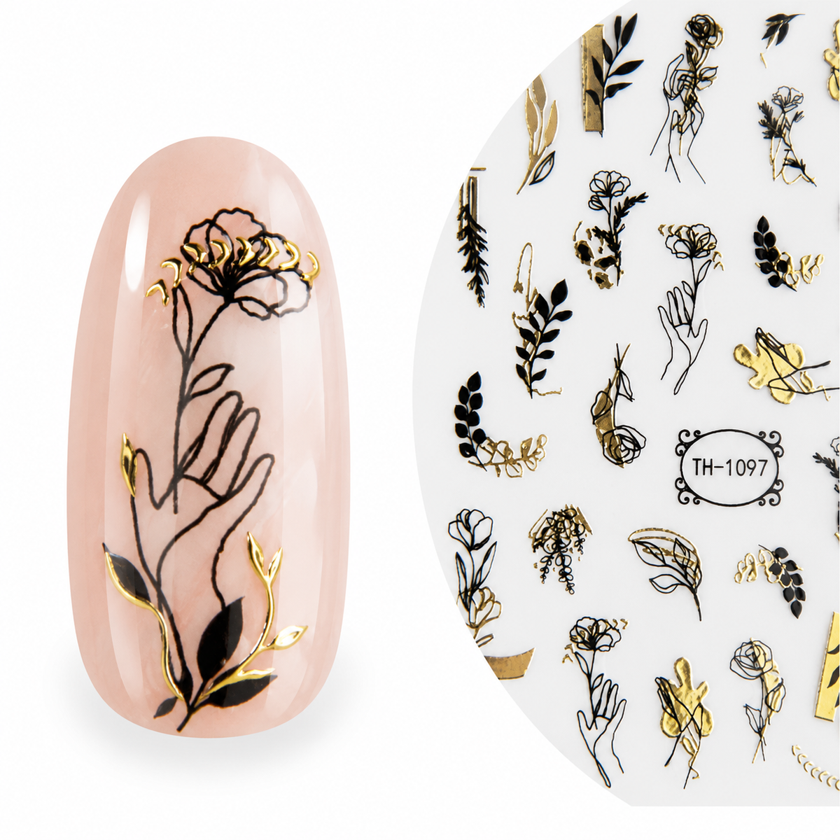 3D Art Nail Sticker Dark Roses