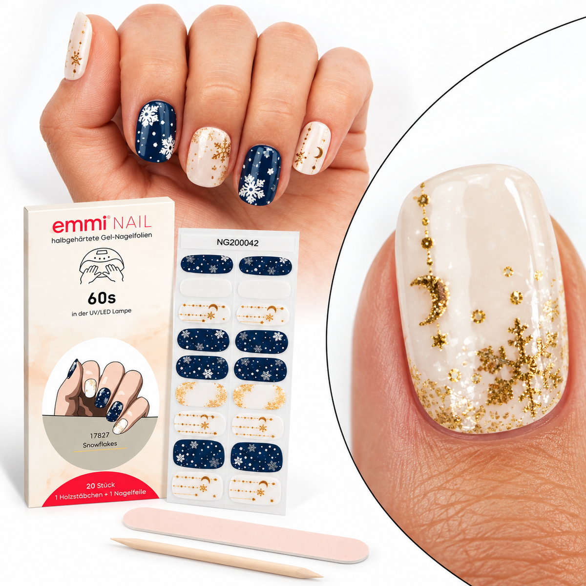 Gel Nagelfolien Snowflakes 20Stk.