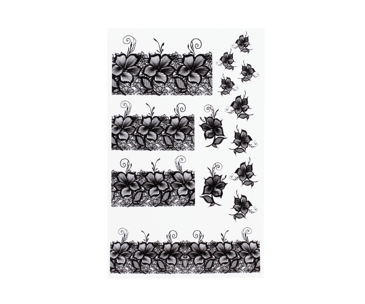 Emmi-Nail Watertattoo Black Flowers 4