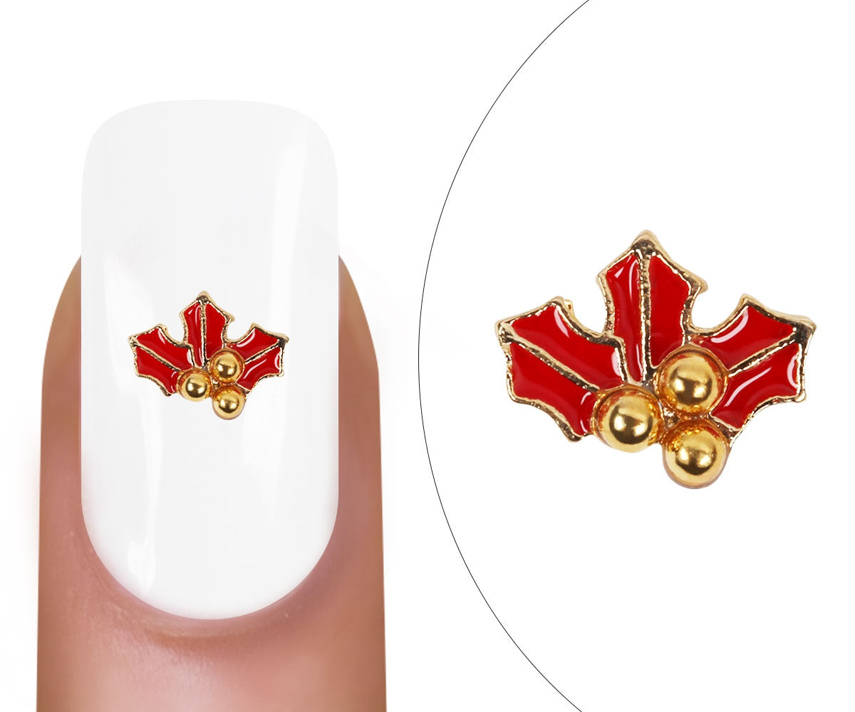Nail Charm Mistletoe Red