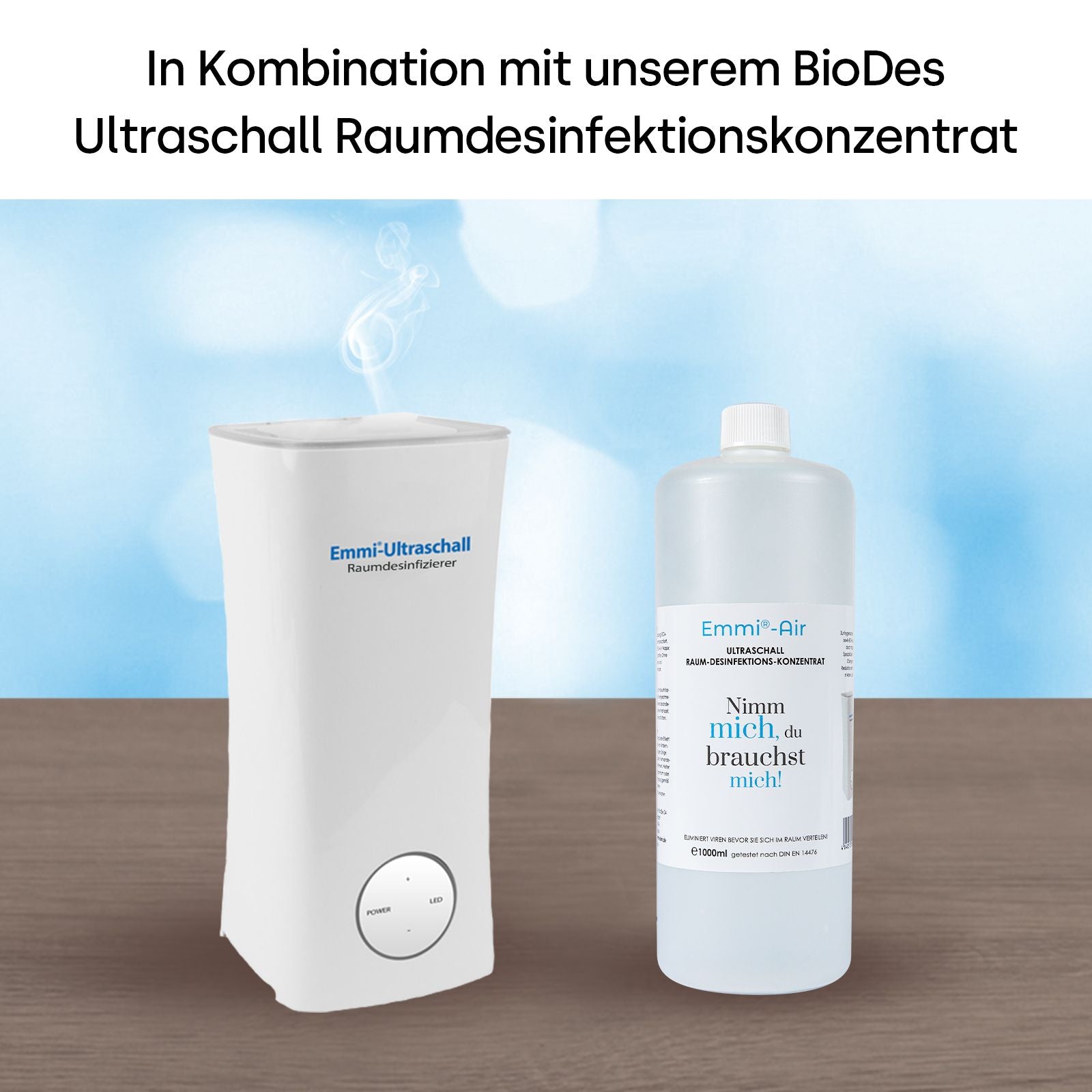 Raumluftbefeuchter (mit Desinfektionskonzentrat)