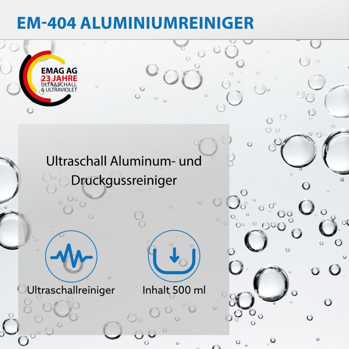 Aluminium- und Druckguss-/Edelmetallreiniger für Ultraschallgeräte EM-404 500ml