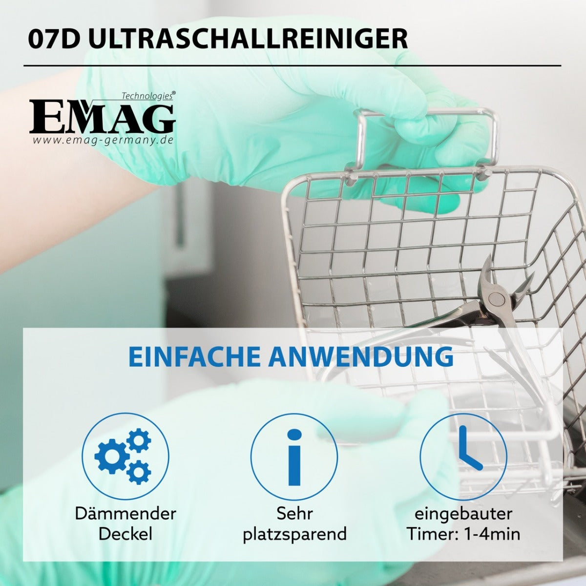 Ultrasonic cleaner 0.7L Emmi-07D 