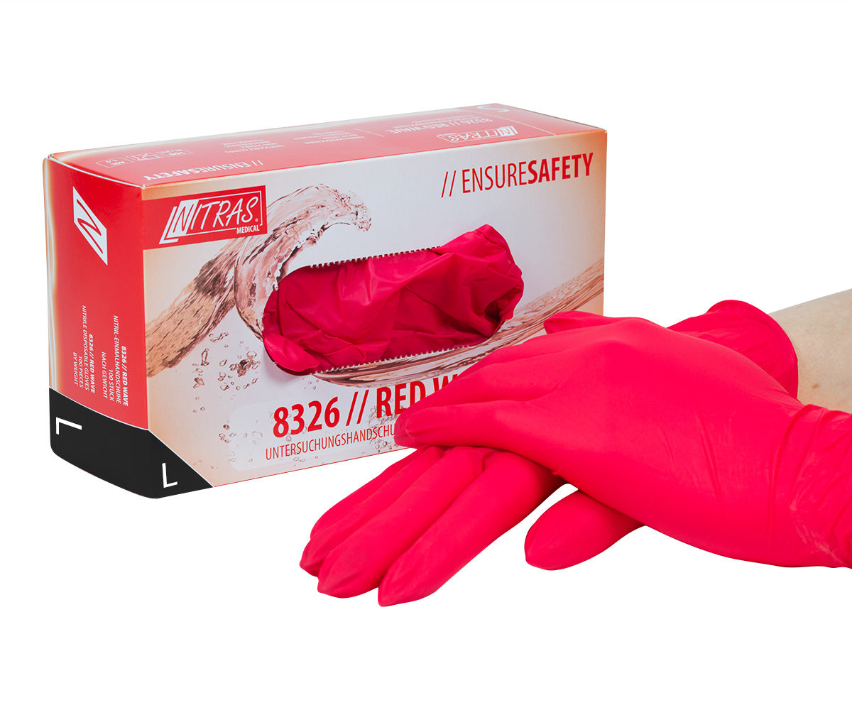 Nitril-Handschuhe puderfrei 100 St. rot, Gr. L