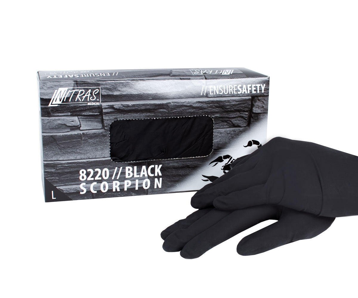 Latex-Handschuhe puderfrei 100St. schwarz, Gr. L